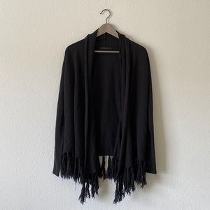 Moussy Black Fringed Cardigan